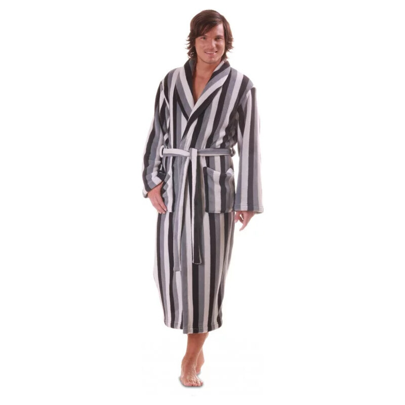 Pánsky župan Adam 2130 9001 sivý s pruhmi - Vestis 68533807