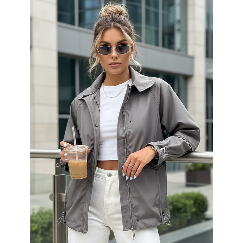 BASIC Svetlosivá prechodná dámska bunda ORLANDO TY3609 41441131