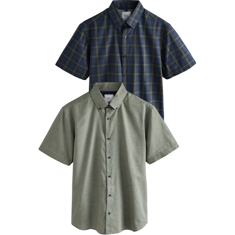 Next Košeľa námornícka modrá / olivová / čierna 64882973