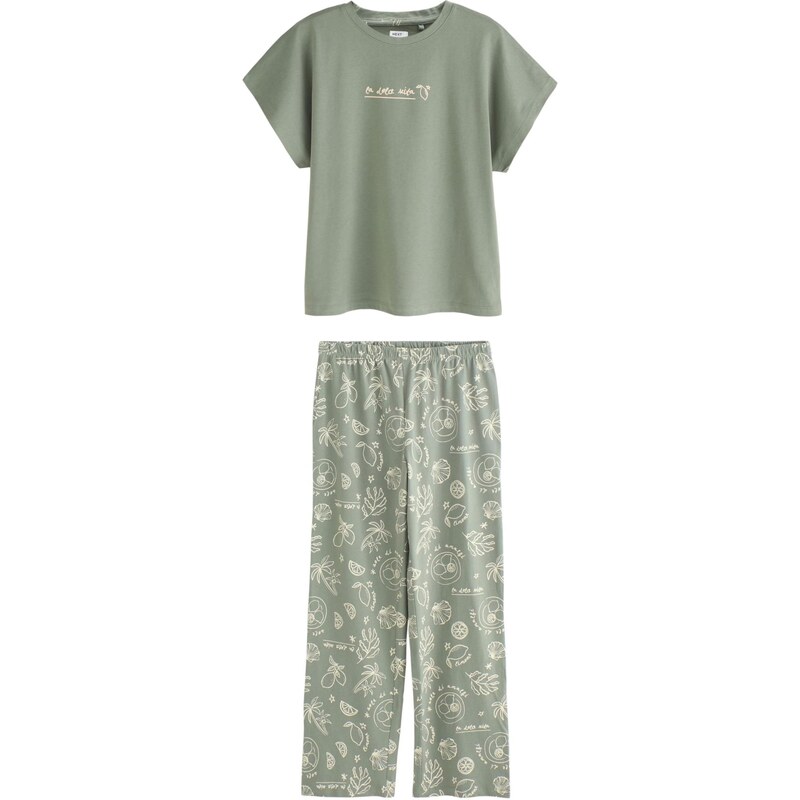 Next Pyžamo slonová kosť / svetlozelená 68535820