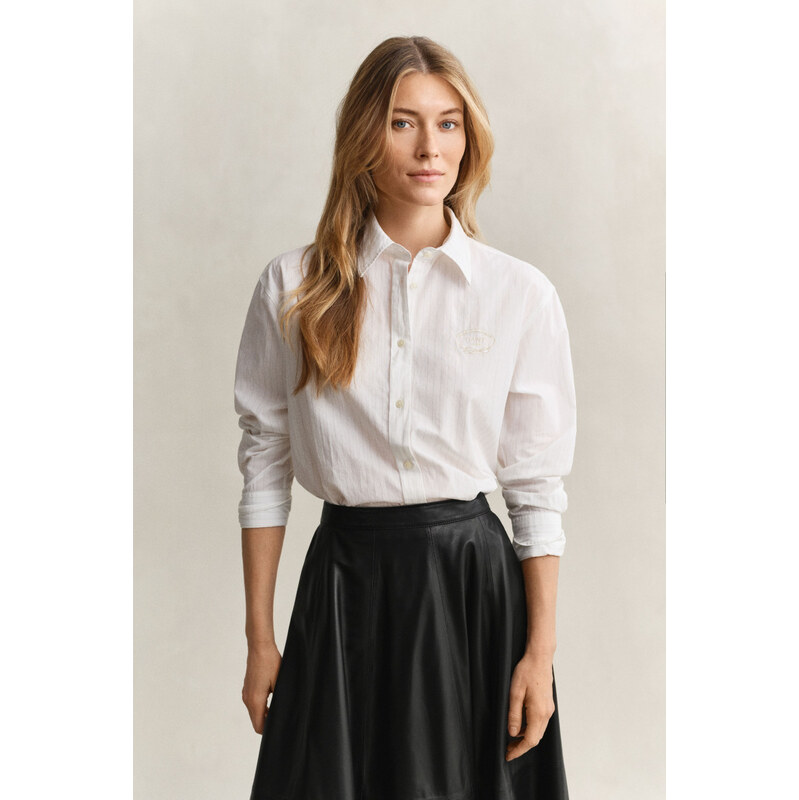 KOŠEĽA GANT REL STRIPE CTN EMBR CHEST SHIRT EGGSHELL 68535279