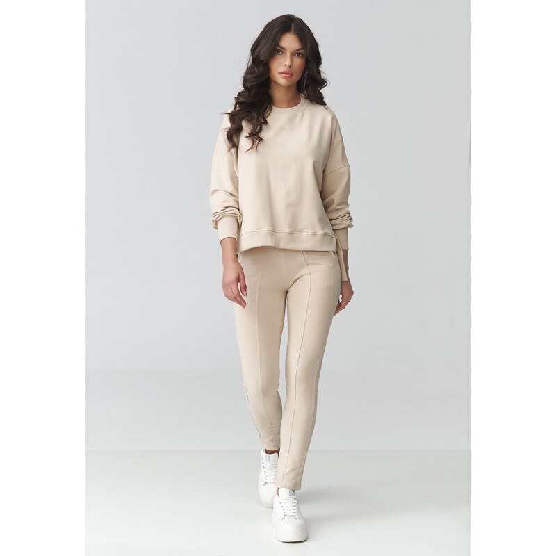 Makadamia Štýlový dámsky teplákový komplet m917 | svetlobéžová m917 68537861