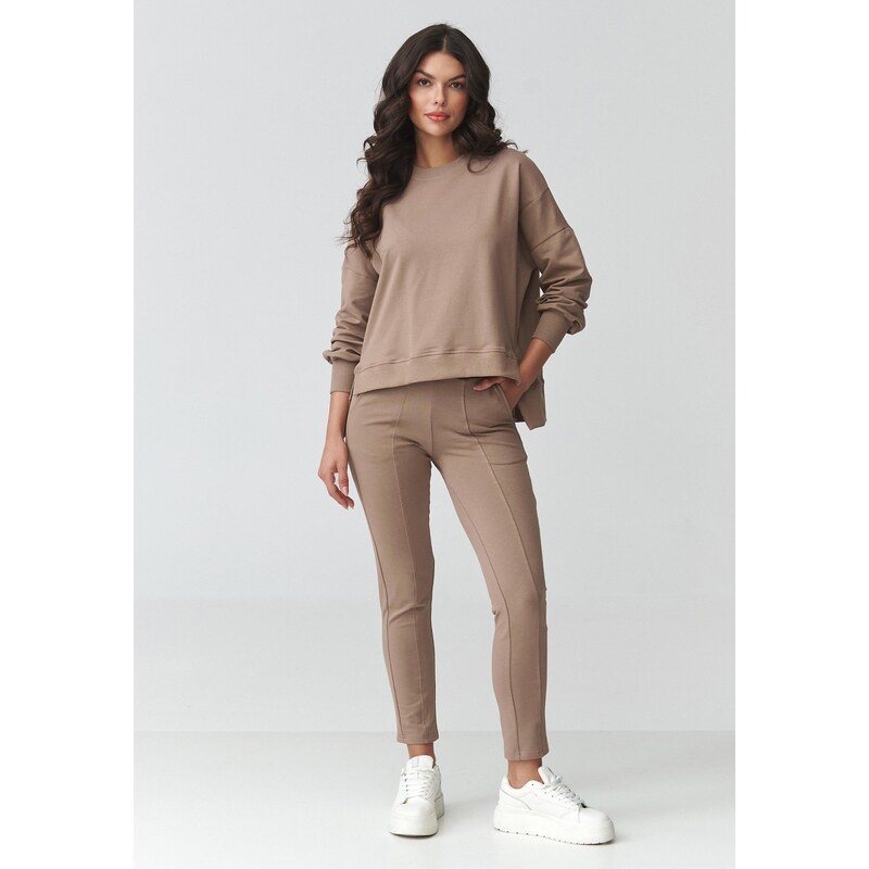 Makadamia Štýlový dámsky teplákový komplet m917 | Mokka m917 68537862