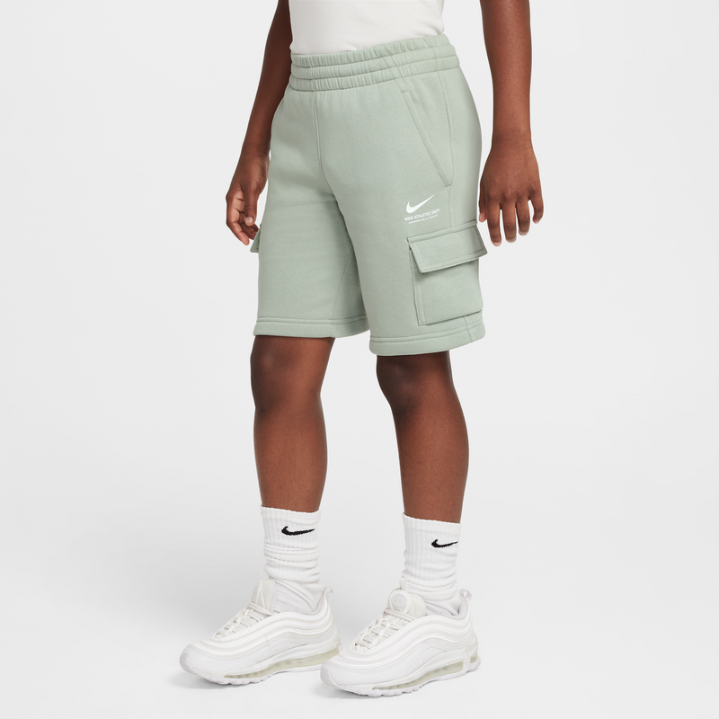 Nike Older Kids (Boys) Fleece Cargo Shorts - Green - Cotton/Polyester 68541466