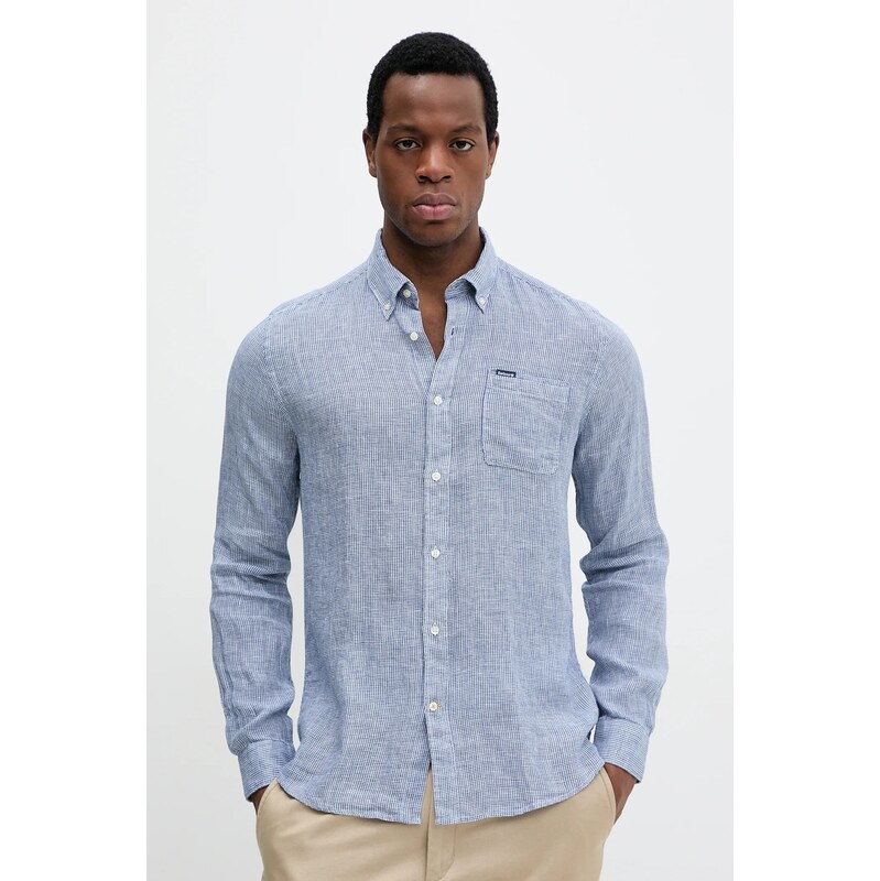 Ľanová košeľa Barbour Linton Tailored Shirt 64182234