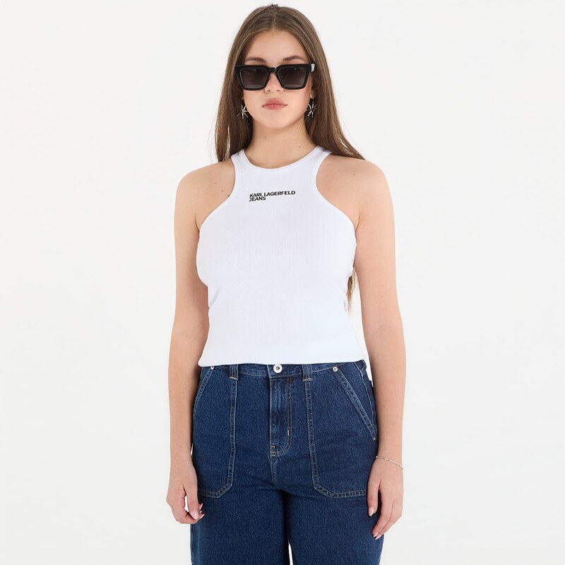 Karl Lagerfeld Jeans Ribbed Logo Tank White L 68542410