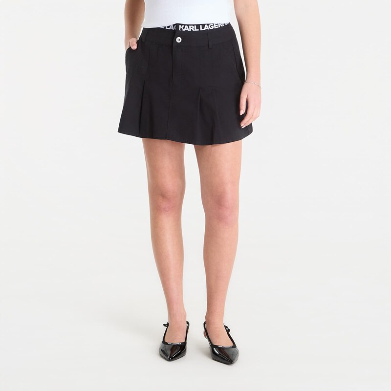 Sukňa Karl Lagerfeld Jeans Pleated Logo Skirt Black L 68542382