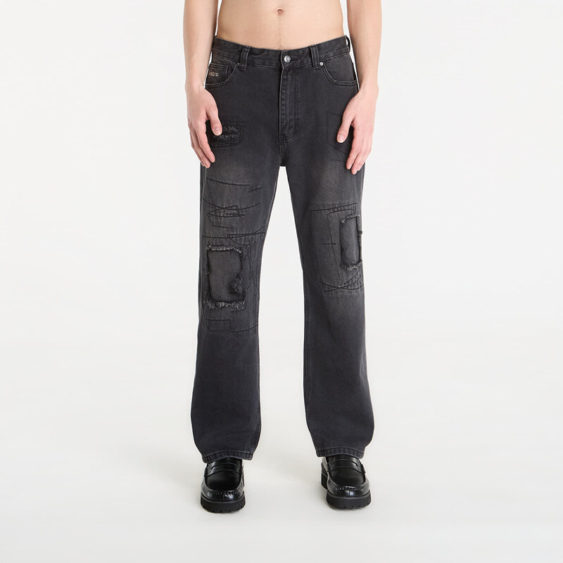 Džínsy Wasted Paris M Ripped Manc Faded Black 30 68542261