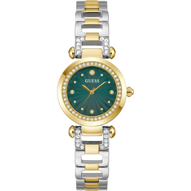 GUESS Analógové hodinky Ginger zlatá / tmavozelená / strieborná 68547430