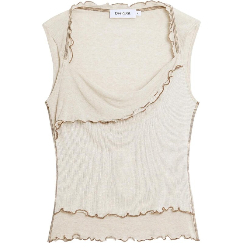 Desigual Top krémová / hnedá 68548009