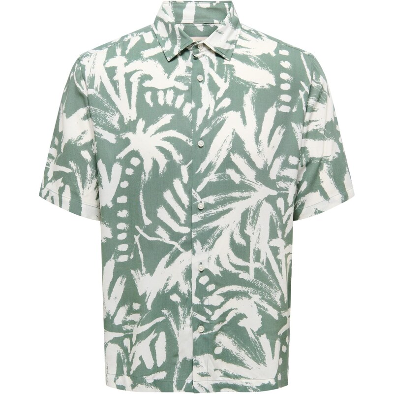 Only & Sons Košeľa ONSELI zelená / biela 68548894