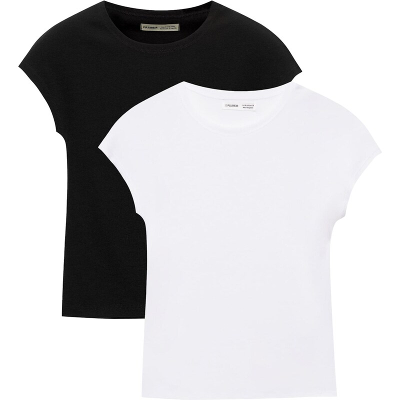 Pull&Bear Tričko čierna / biela 68548968