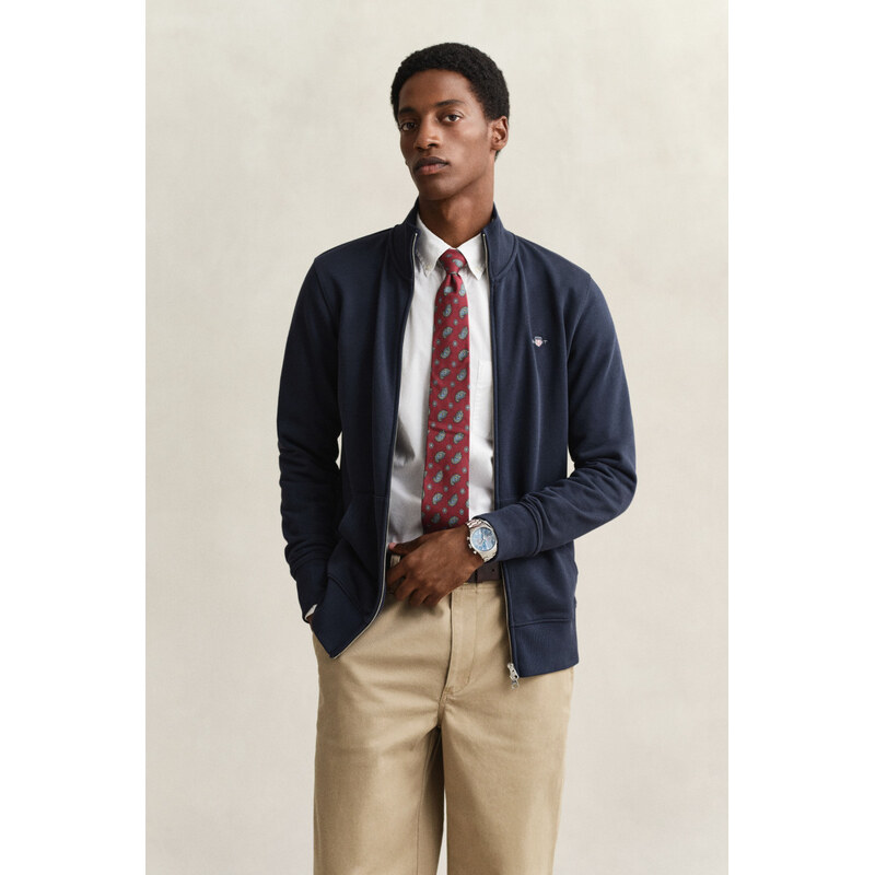 MIKINA GANT REG SHIELD FULL ZIP SWEAT EVENING BLUE 67313111