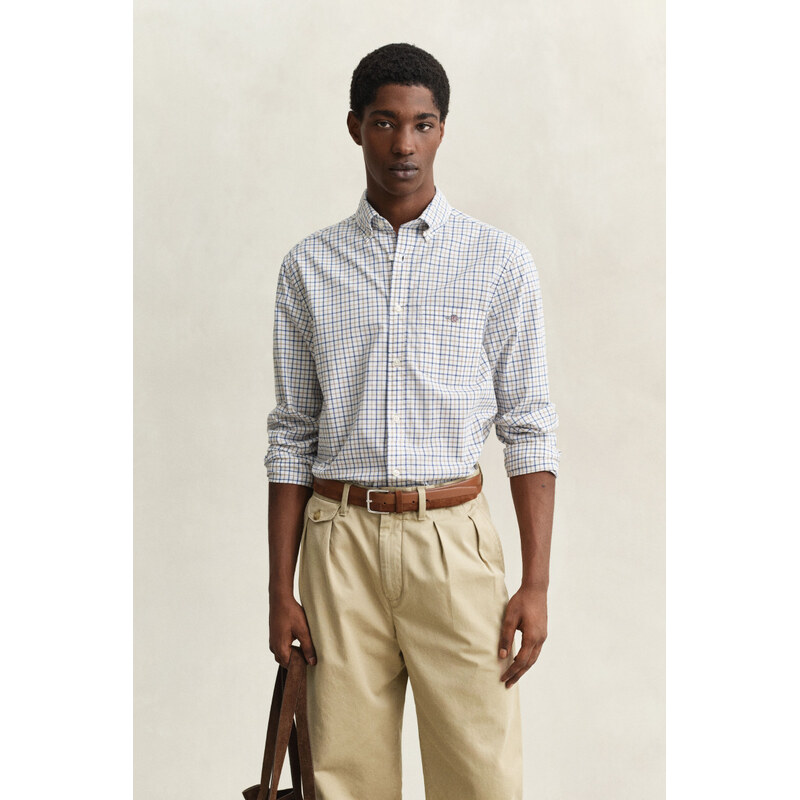 KOŠEĽA GANT REG CLASSIC POPLIN CHECK TAUPE BEIGE 67313151