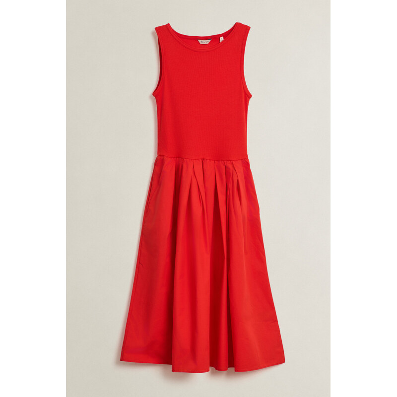 Šaty gant jersey woven combo dress perfect red 67768223