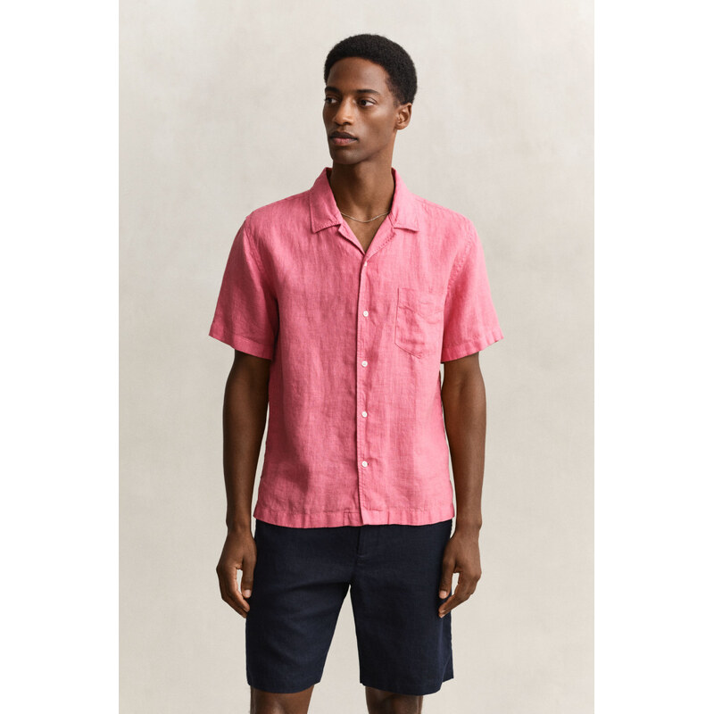 KOŠEĽA GANT REG GMNT DYED LINEN SS CAMP SHIRT ROSE PINK 68423463