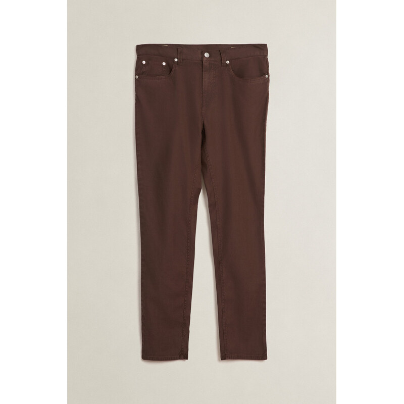 DŽÍNSY GANT SLIM COTTON / LINEN JEANS RICH BROWN 67768197