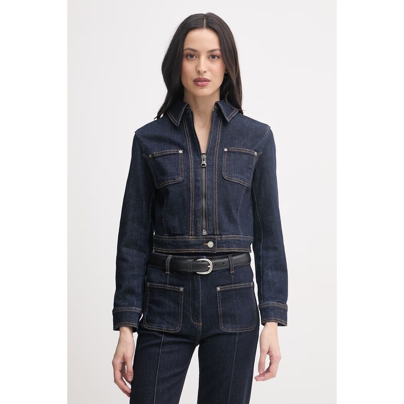 United Colors of Benetton džínsová bunda dámska bavlnená s elastanom 68547043