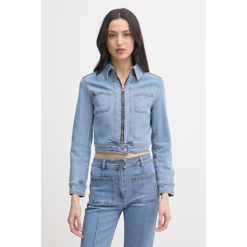 United Colors of Benetton džínsová bunda dámska bavlnená s elastanom 68547044
