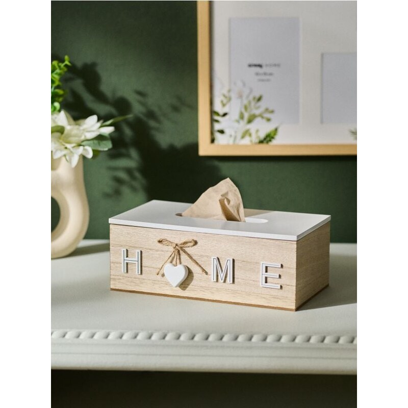 Sinsay - Box na vreckovky s nápisom Home - béžová 68548567