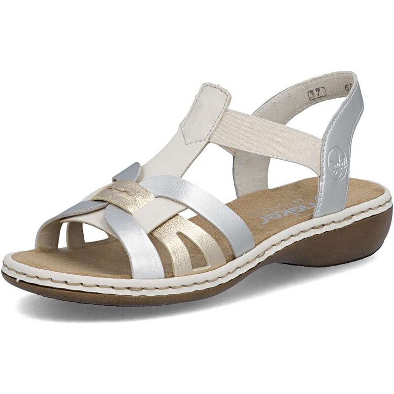 E-shop Dámske sandále RIEKER 65918-91 strieborná S6