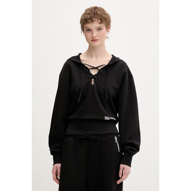 Karl Lagerfeld Jeans mikina s kapucňou dámska s bavlnou 68558439