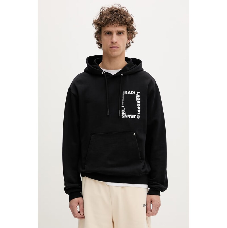 Karl Lagerfeld Jeans mikina s kapucňou pánska bavlnená 68558272