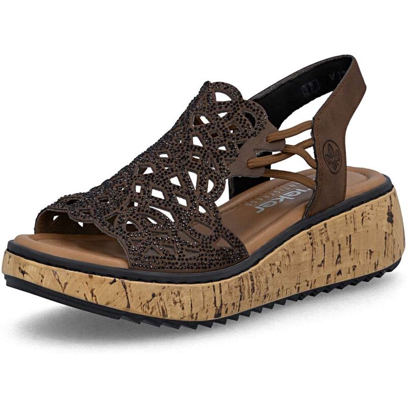 E-shop Dámske sandále RIEKER V1765-24 hnedá S6