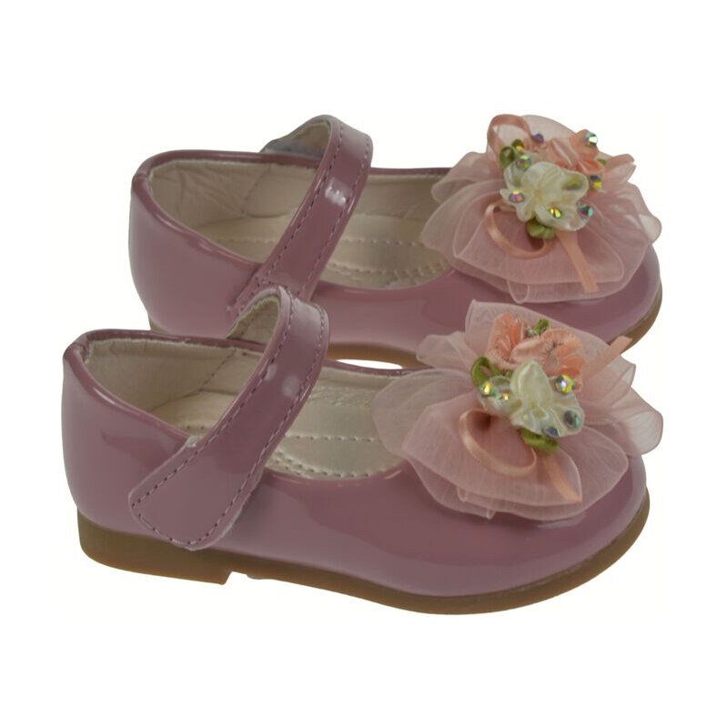JOHN-C Roztomilé ružové dievčenské balerínky s kvietkom 16-20 68550775