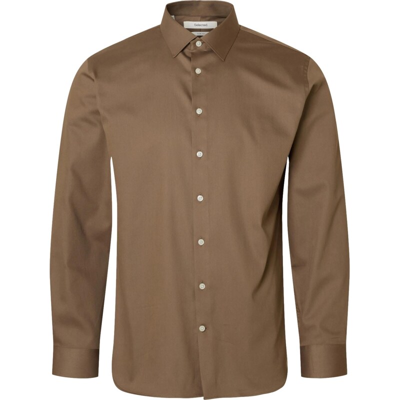 SELECTED Košeľa svetlohnedá 66496056