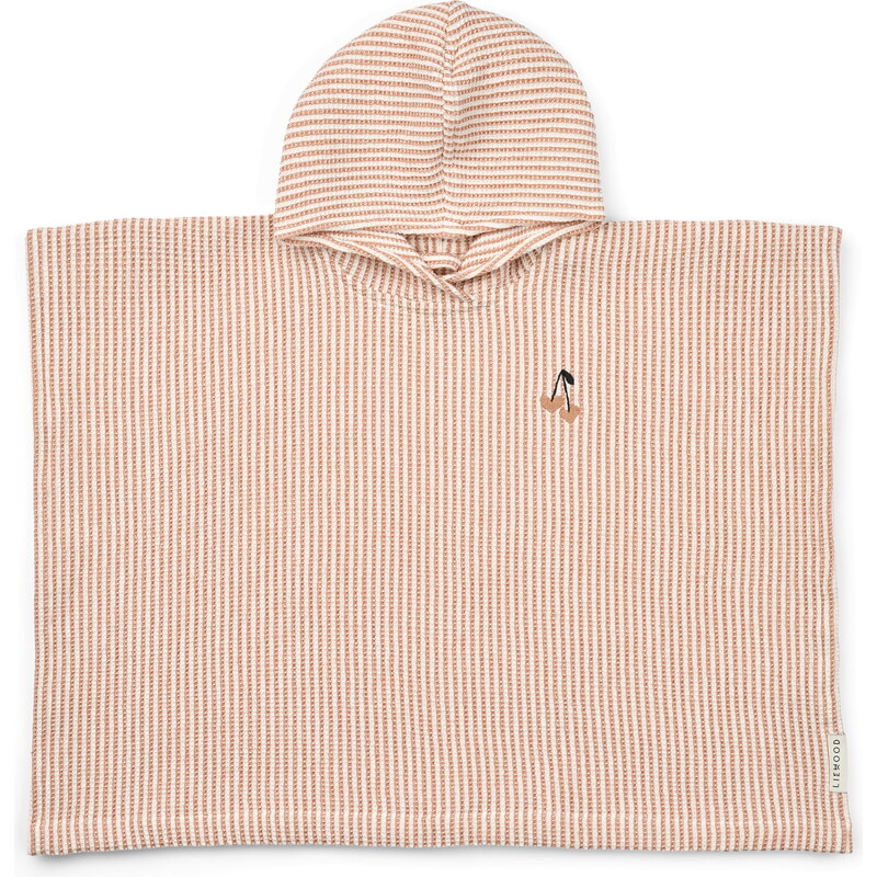 E-shop LIEWOOD Bavlnené detské pončo Paco Stripe Tuscany Rose veľkosť