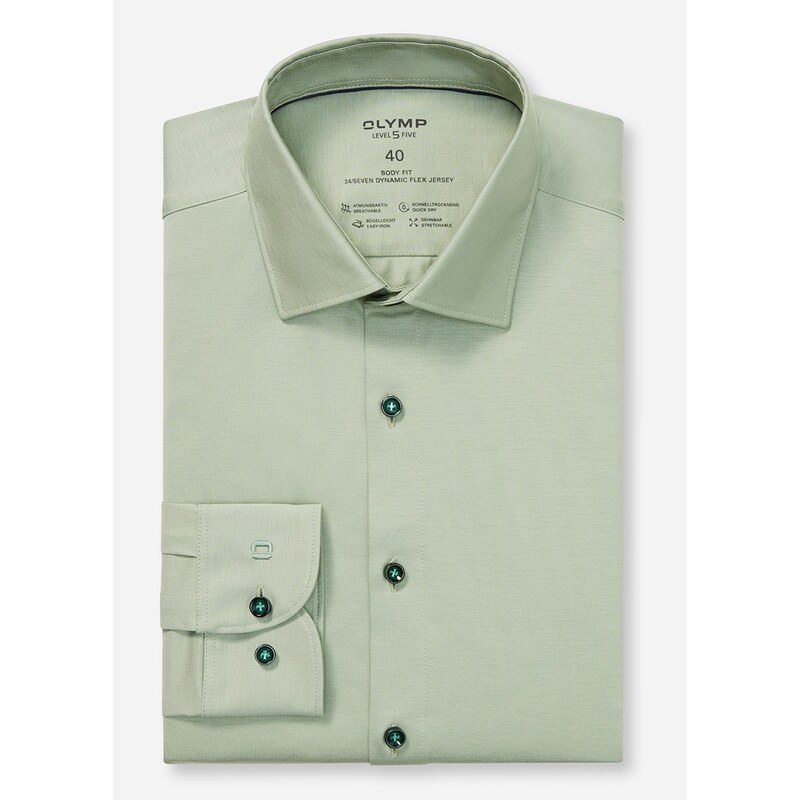 Pánska limetková Flex Jersey košeľa OLYMP body fit 68554946