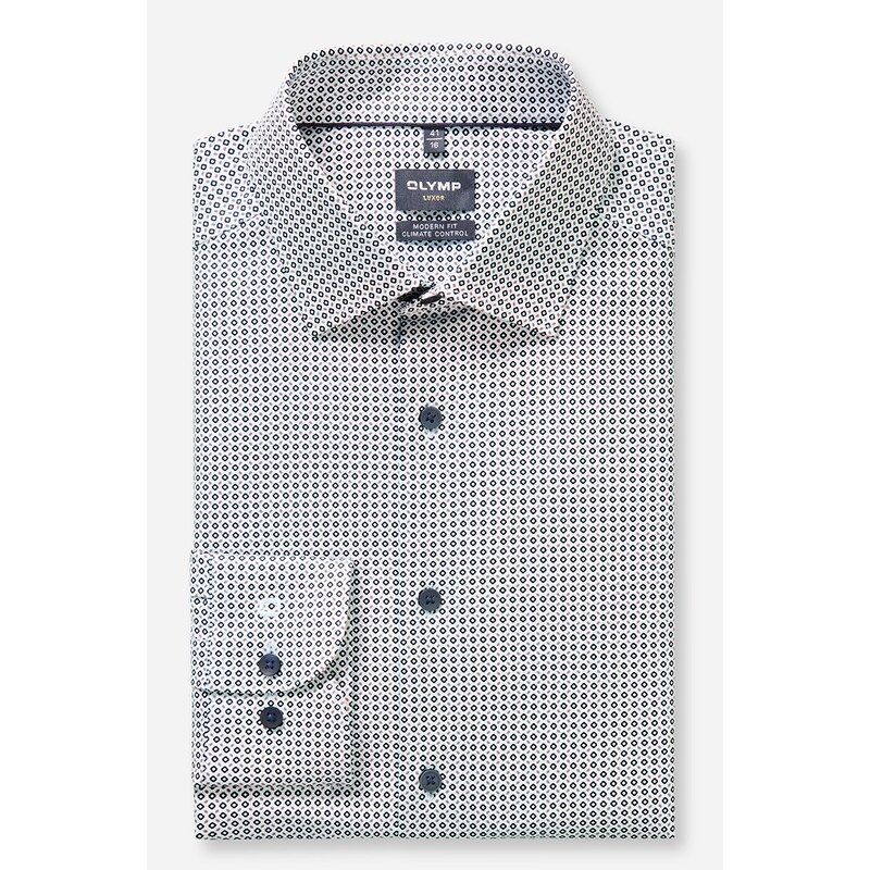 Pánska vzorovaná košeľa Climate Control OLYMP modern fit 68554950
