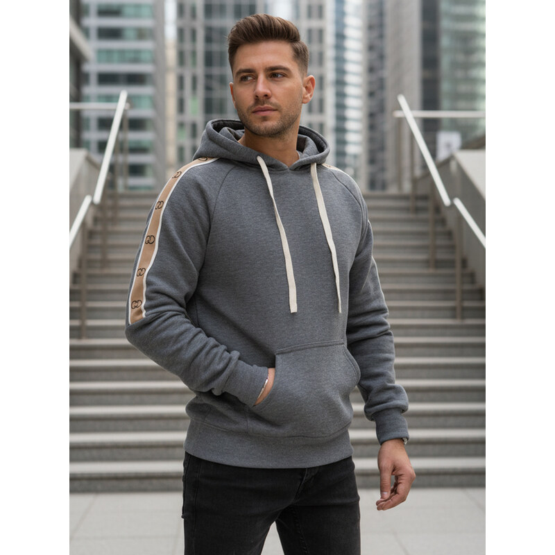 BASIC Dstreet pánska mikina s kapucňou šedá 68557545