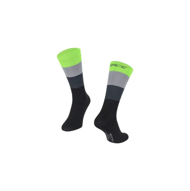 E-shop Force Rainbow cyklistické ponožky čierna/fluo vel. S-M (38-42)