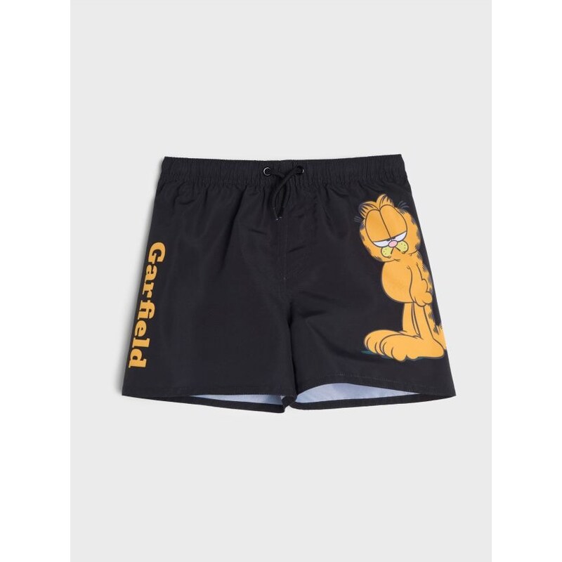 Sinsay - Plavkové šortky Garfield - čierna 68559624