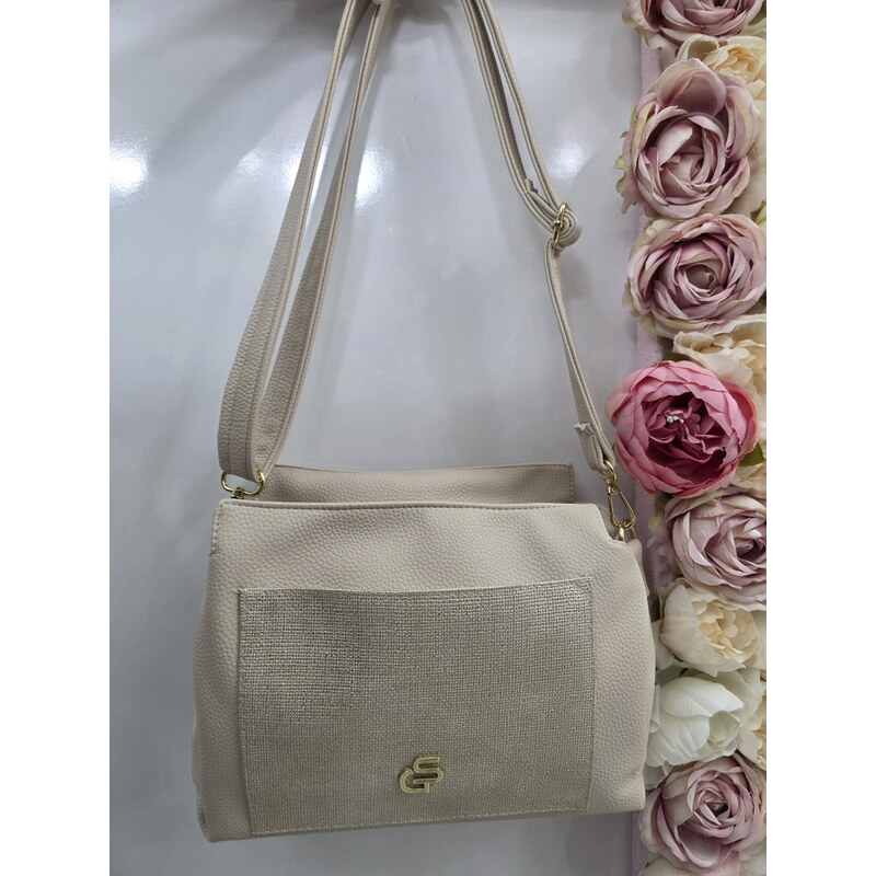 E-shop Katrins Fashion Béžová crossbody kabelka Grosso