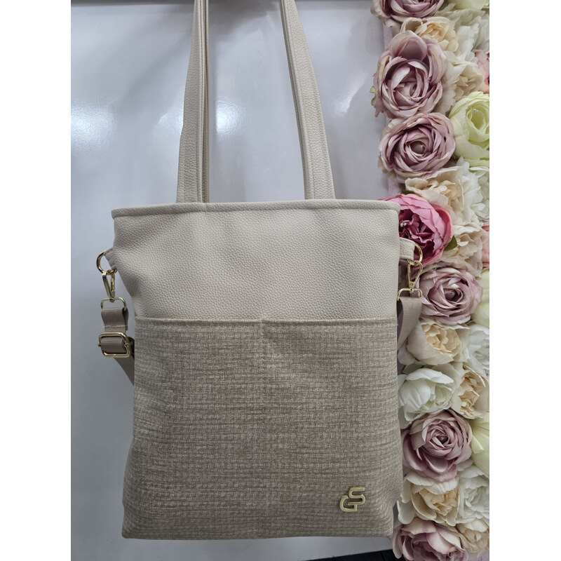 E-shop Katrins Fashion Béžová kabelka do ruky Grosso