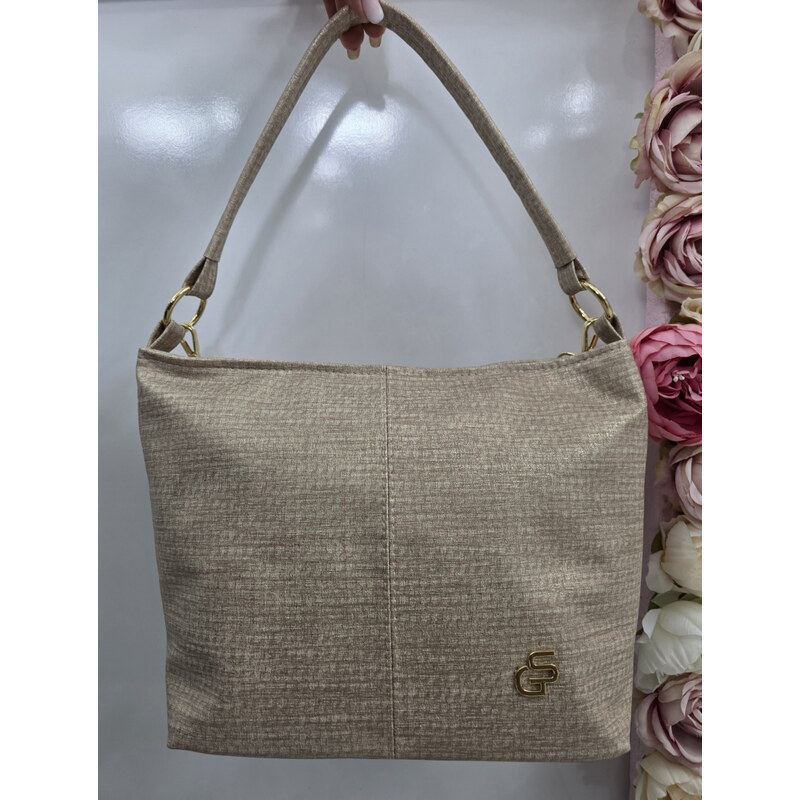 E-shop Katrins Fashion Béžová kabelka cez plece Grosso