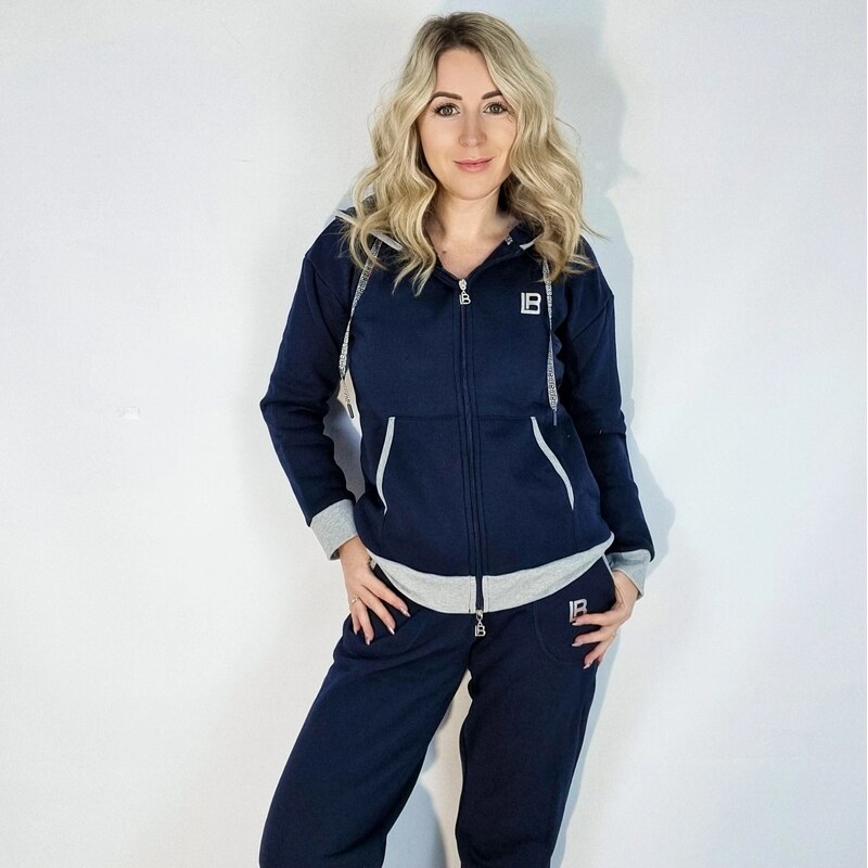 Tepláková súprava s kapucňou Laura Biagiotti Zip Navy 68563711