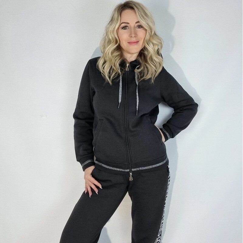 Tepláková súprava s kapucňou Laura Biagiotti Zip Black 68563705