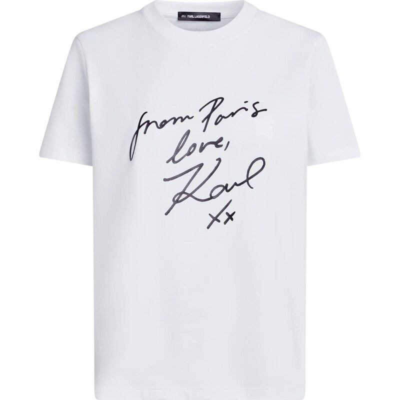 Karl Lagerfeld Tričko With Love čierna / biela 67392445