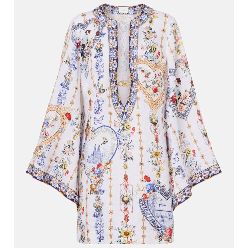 Camilla Cutout printed linen kaftan 68569511