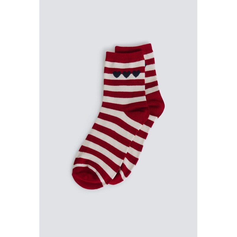 SPRINGFIELD Vysoké pruhované ponožky s motívom srdiečok 68571370