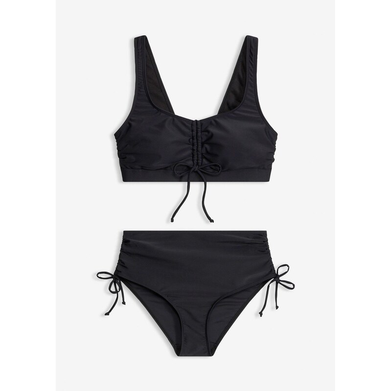 bonprix Bikiny (2-dielne), so šnúrkami na zaviazanie, farba čierna 68571639