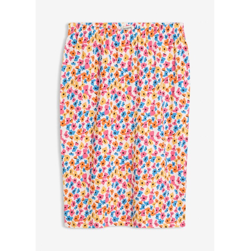 bonprix Úpletová sukňa z viskózového balneného mixu, farba biela 68571755
