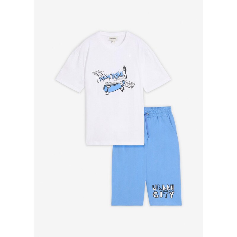 bonprix Tričko Loose Fit a dlhé bermudy (2-dielna sada), z bio bavlny, 68571758