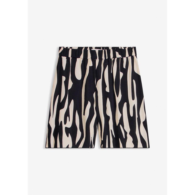 bonprix Plážové šortky z padavej viskózy, farba čierna 68571818