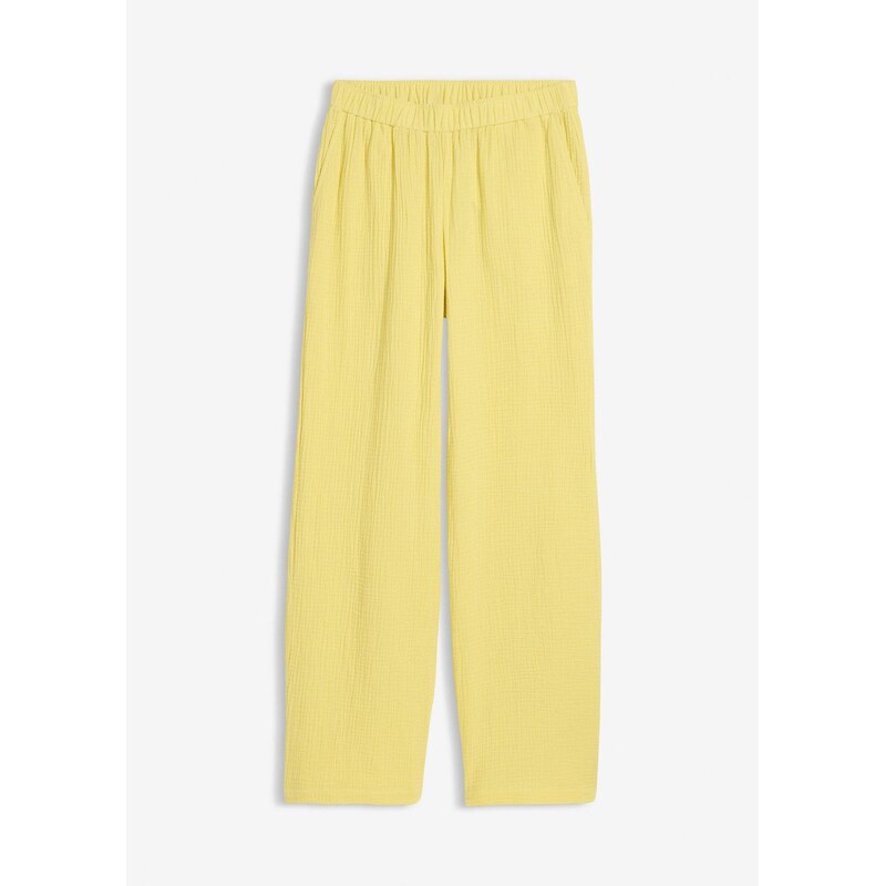 bonprix Voľné nohavice z mušelínu, farba žltá 68571852