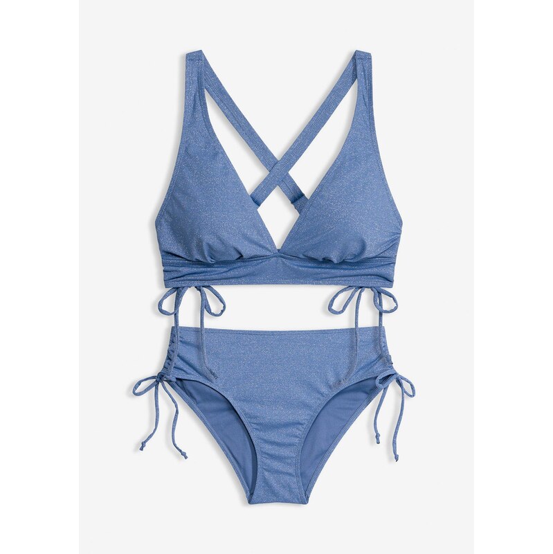 bonprix Bikiny (2-dielne), z lesklého materiálu, farba modrá 68571967
